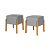 Kit 2 Puff Apolo Decorativo Pequeno Base em Madeira - Imagem 3