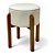 Puff Banqueta Luna Redondo Linho Base De Madeira Luxo - Kazza Shop - Imagem 9