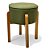 Puff Banqueta Luna Redondo Linho Base De Madeira Luxo - Kazza Shop - Imagem 5