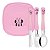 Kit Pratinho Minnie 5 Peças Kids Conjunto Refeição Bebê - Kazza Shop - Imagem 3