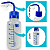 Kit 6 Pisseta Plástica Graduada 250ML Bico Curvo Com Tampa - Imagem 2