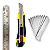 Kit Régua Inox 60cm + Estilete Profissional + 12 Lâminas - Imagem 1