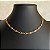 Colar Choker Dourado Pedrinhas Rosa - Imagem 1