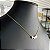 Colar Choker 3 Corações Dourado - Imagem 2