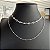 Colar Choker Pedrinhas Duplo Prata - Imagem 1
