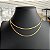 Colar Choker Fita Dupla Dourado - Imagem 1