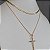 Colar Choker Dourado Duplo Corrente/Cruz - Imagem 4