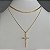 Colar Choker Dourado Duplo Corrente/Cruz - Imagem 3