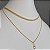 Colar Choker Dourado Duplo Fita/Pingente - Imagem 3