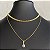 Colar Choker Dourado Duplo Fita/Pingente - Imagem 1
