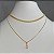 Colar Choker Dourado Duplo Fita/Pingente - Imagem 4