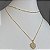 Colar Choker Dourado Duplo Bolinhas/Coração - Imagem 3