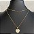 Colar Choker Dourado Duplo Bolinhas/Coração - Imagem 1