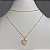 Colar Choker Dourado Duplo Bolinhas/Coração - Imagem 4
