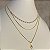 Colar Choker Triplo Mini Pérolas/Pingente Dourado - Imagem 3