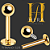 Labret Basico em Titanio Dourado topo esferico bij 10un. lote - Imagem 1