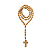 Terço de Madeira Clara com Crucifixo Conta 8mm 45 cm - Imagem 1