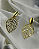 Brinco Folha Design Vazado banhado em ouro 18k - Imagem 3
