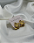 Brinco Flor Dupla Luxo Banho Ouro 18K - Imagem 1