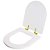 Tampa de Vaso Sanitário Laqueado Soft Close Smart Branco para vaso Celite com Ferragem Dourada - Imagem 2