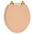Tampa de Vaso Sanitário Laqueado Convencional Oval Pêssego 73 para vaso Celite com Ferragem Dourada - Imagem 1