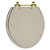 Tampa de Vaso Sanitário Laqueado Convencional Oval Bege Saara para vaso Deca com Ferragem Dourada - Imagem 1