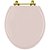 Tampa de Vaso Sanitário Laqueado Convencional Oval Universal Salmão com Ferragem Dourada - Imagem 1