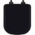 Tampa de Vaso Sanitário Poliéster Soft Close Quadra Preto para vaso Deca com Ferragem Preta - Imagem 1