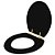 Tampa de Vaso Sanitário Poliéster Convencional Universal Oval Preto com Ferragem Dourada - Imagem 2
