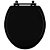 Tampa de Vaso Sanitário Poliéster Convencional Universal Oval Preto com Ferragem Preta - Imagem 1