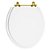 Tampa de Vaso Sanitário Laqueado Spot Branco para vaso Deca Com Ferragem Dourada - Imagem 1