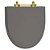 Tampa de Vaso Sanitário Laqueado Studio Cinza Escuro para vaso Incepa com Ferragem Dourada - Imagem 1