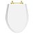 Tampa de Vaso Sanitário Laqueado Absolute Branco para vaso Ideal Standard Com Ferragem Dourada - Imagem 1