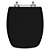 Tampa de Vaso Sanitário Poliéster Fiori Primula Plus Preto em Resina - Imagem 1