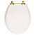 Tampa de Vaso Sanitário Poliéster Ravena Branco Ferragem Dourada para vaso Deca - Imagem 1