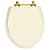 Tampa de Vaso Sanitário Poliéster Ritz Creme para vaso Deca Com Ferragem Dourada - Imagem 1