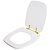 Tampa de Vaso Sanitário Poliéster Amarilis Branco para vaso Fiori Com Ferragem Dourada - Imagem 2