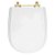 Tampa de Vaso Sanitário Poliéster Paris Branco para vaso Ideal Standard Com Ferragem Dourada - Imagem 1