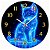 Relógio de Parede Gato Azul Luminoso Neon – Estilo Futurista - Imagem 1