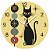 Relógio de Parede Gatos Coloridos – Arte Ilustrada Moderna - Imagem 1