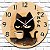 Relógio de Parede Gato Preto com Café – Estilo Japonês Minimalista - Imagem 2