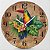 Relógio de Parede Tucano com Flores Tropicais – Estilo Rústico - Imagem 1