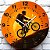 Relógio de Parede Esportes Ciclismo Bicicleta Preta - Imagem 2