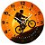 Relógio de Parede Esportes Ciclismo Bicicleta Preta - Imagem 1