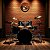 Relógio de Parede Música Bateria Decorativa Tambor Dourado - Imagem 3