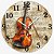 Relógio de Parede Música Corpo Violino Partitura Antiga - Imagem 1