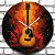 Relógio de Parede Música Violão Fundo Abstrato Laranja - Imagem 2