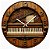 Relógio de Parede Música Piano Entalhe de Madeira - Imagem 1