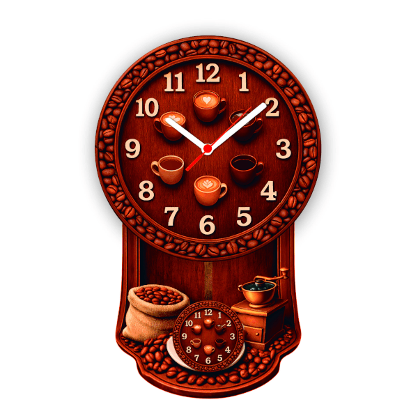 Relógio de Parede Pêndulo Cantinho do Café Cozinha Pendulart em UV - Imagem 6