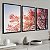 3 Quadros Arvore Flores Cerejeira Decoração Folhagem Moldura - Imagem 1
